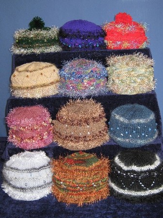 Beaded Hats with Trim Yarns